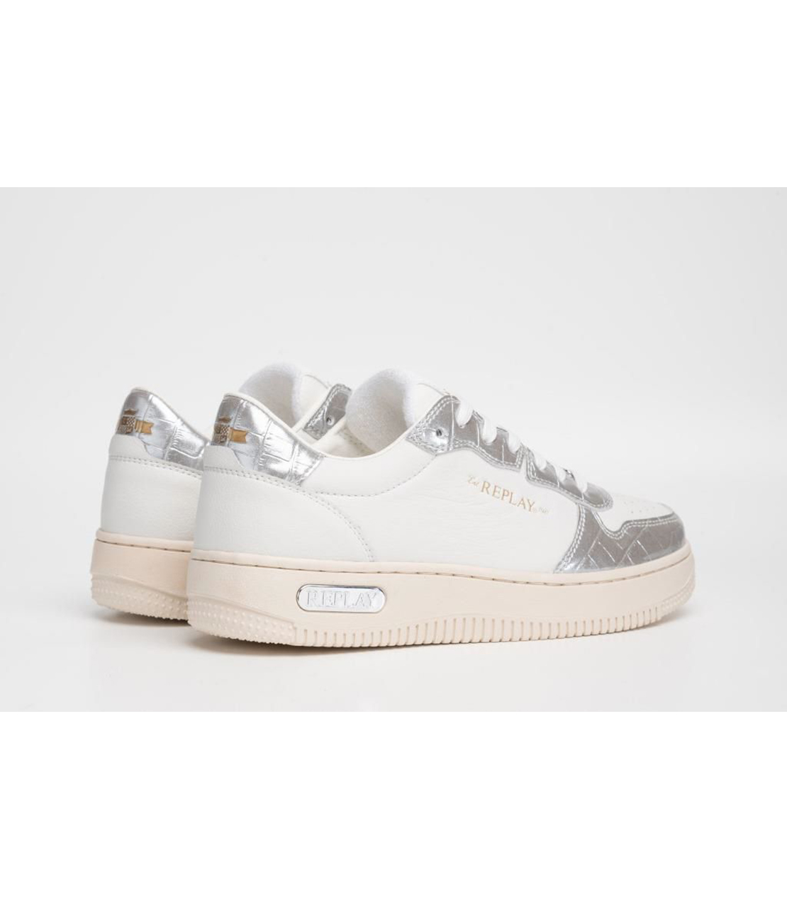 メタリック素材コンビスニーカー 詳細画像 シルバーホワイト 2